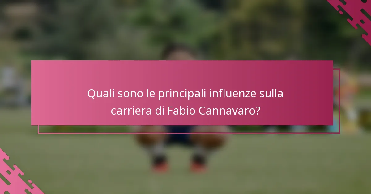 Quali sono le principali influenze sulla carriera di Fabio Cannavaro?