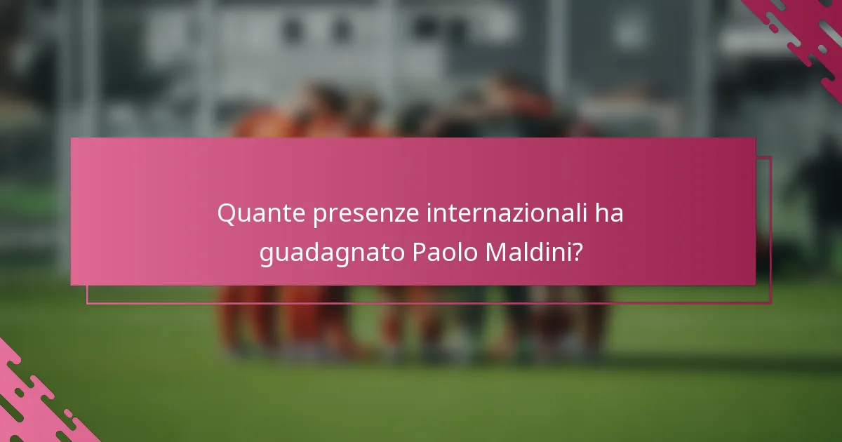 Quante presenze internazionali ha guadagnato Paolo Maldini?